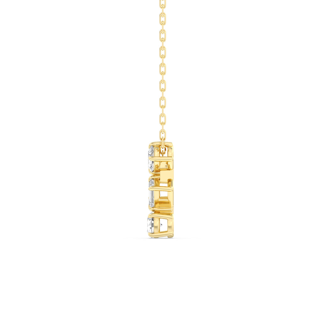 Sleek Sparkle Diamond Necklace with 14KT Yellow Gold / Lab / 3/4 Cut Diamond in 14KT Yellow Gold / Lab / 3/4 view 5

