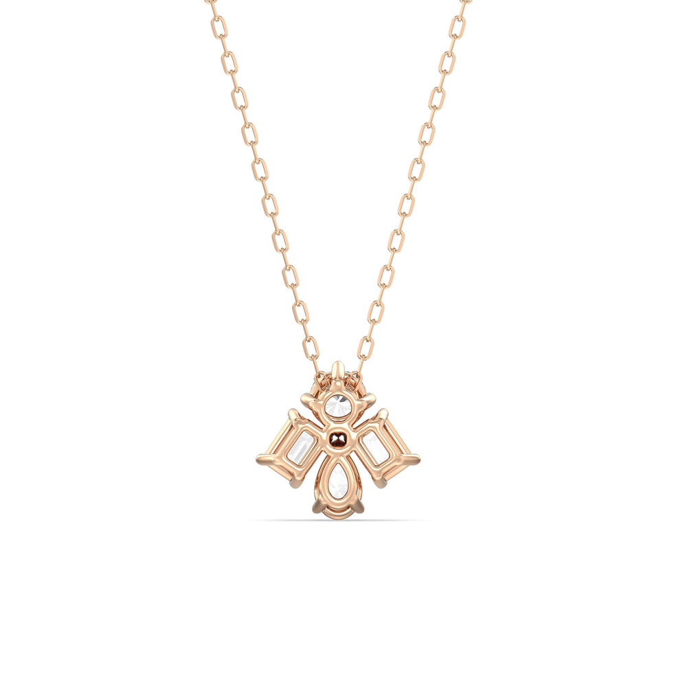Sapphire and Diamond Gleaming Galaxy Necklace with 14KT Rose Gold Cut Diamond in 14KT Rose Gold view 4
