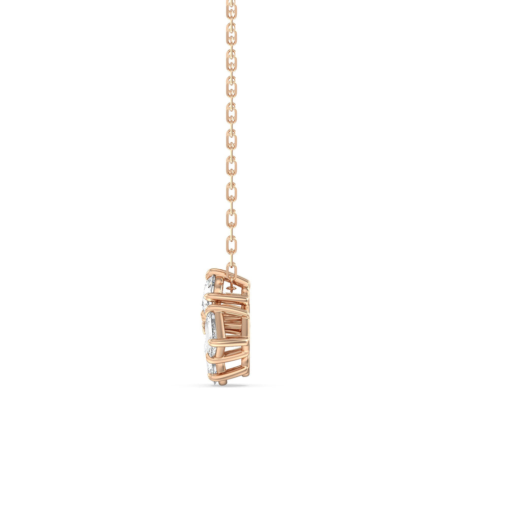 Sapphire and Diamond Gleaming Galaxy Necklace with 14KT Rose Gold Cut Diamond in 14KT Rose Gold view 3

