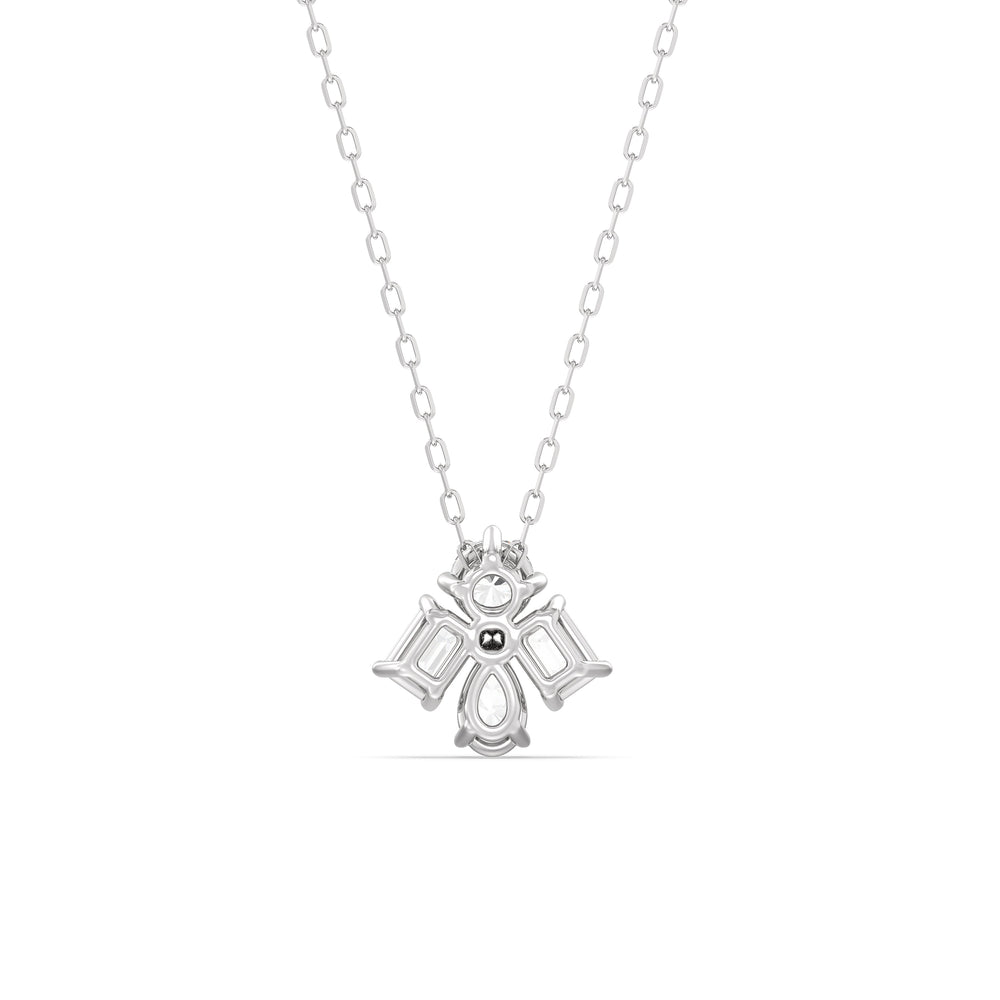 Sapphire and Diamond Gleaming Galaxy Necklace with 14KT White Gold Cut Diamond in 14KT White Gold view 4
