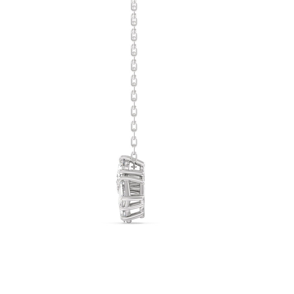 Sapphire and Diamond Gleaming Galaxy Necklace with 14KT White Gold Cut Diamond in 14KT White Gold view 3
