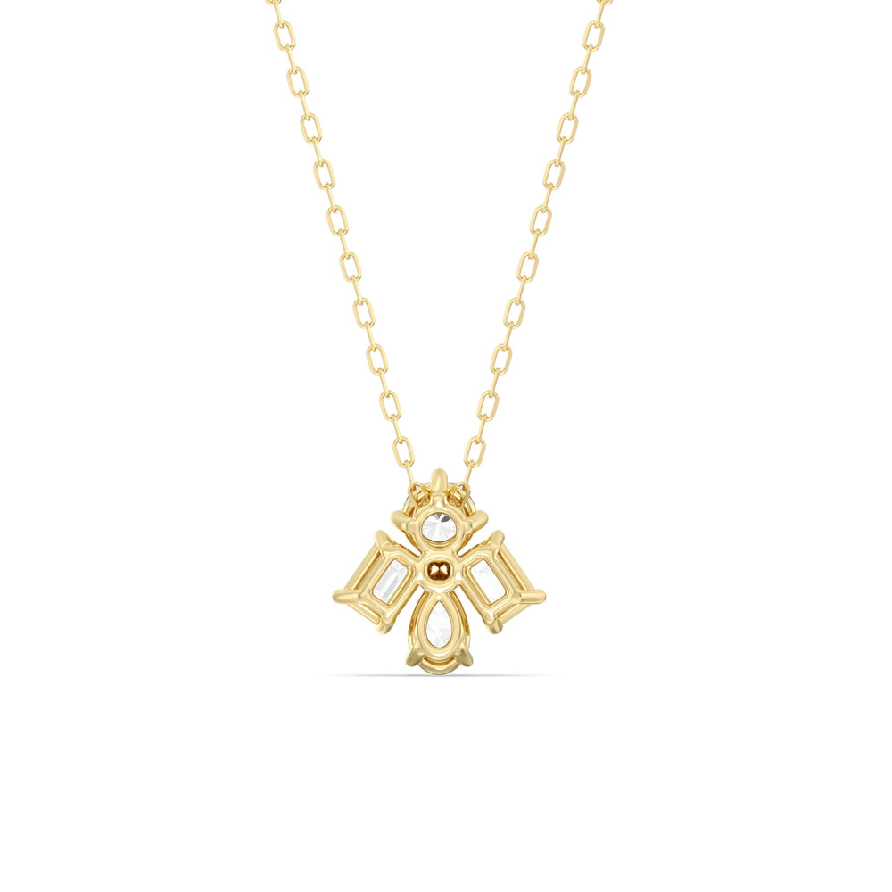 Sapphire and Diamond Gleaming Galaxy Necklace with 14KT Yellow Gold Cut Diamond in 14KT Yellow Gold view 4
