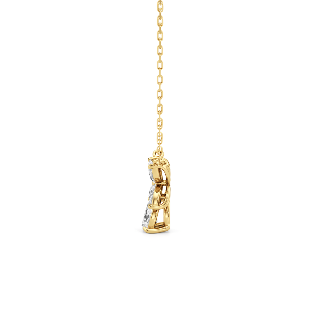 Tulip Drop Necklace with 14KT Yellow Gold / Lab / 1 Cut Diamond in 14KT Yellow Gold / Lab / 1 view 4

