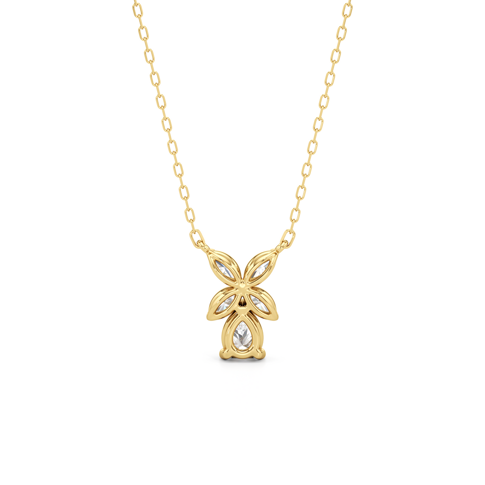 Tulip Drop Necklace with 14KT Yellow Gold / Lab / 1 Cut Diamond in 14KT Yellow Gold / Lab / 1 view 5
