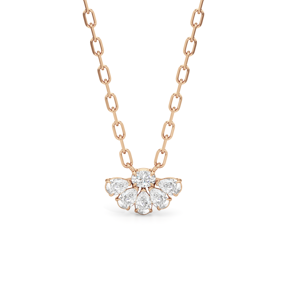 Daisy Petals Necklace with 14KT Rose Gold / Lab / 1 Cut Diamond in 14KT Rose Gold / Lab / 1 view 1
