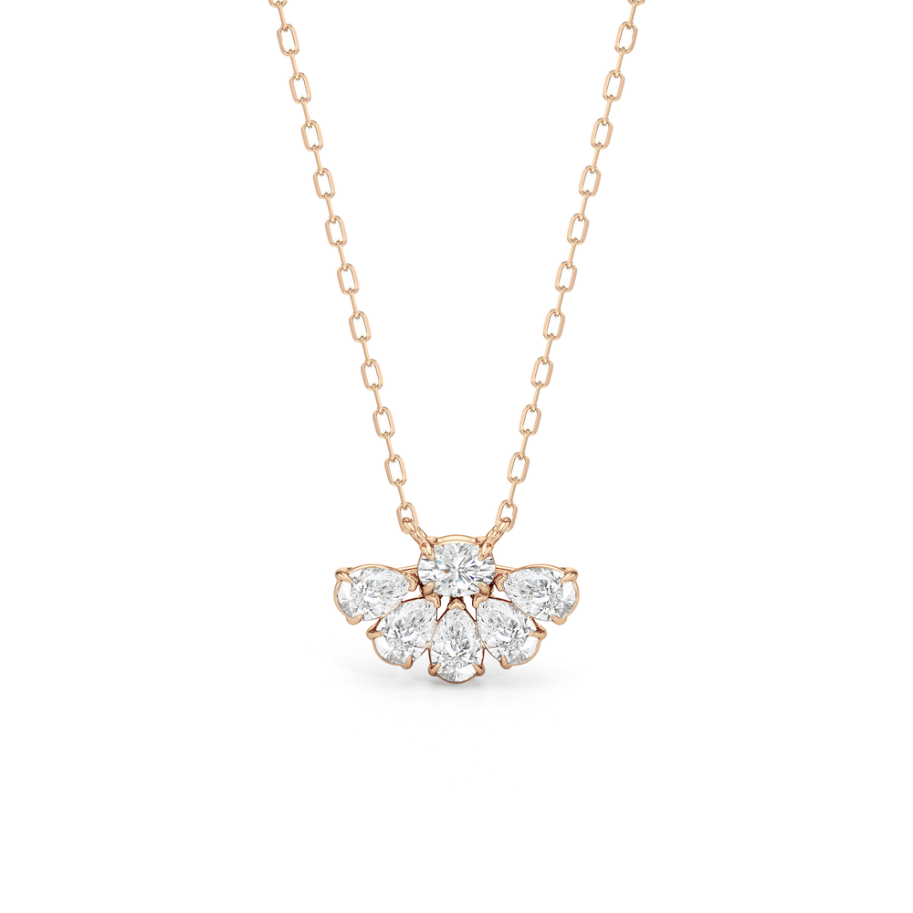 Daisy Petals Necklace with 14KT Rose Gold / Lab / 1 Cut Diamond in 14KT Rose Gold / Lab / 1 view 1
