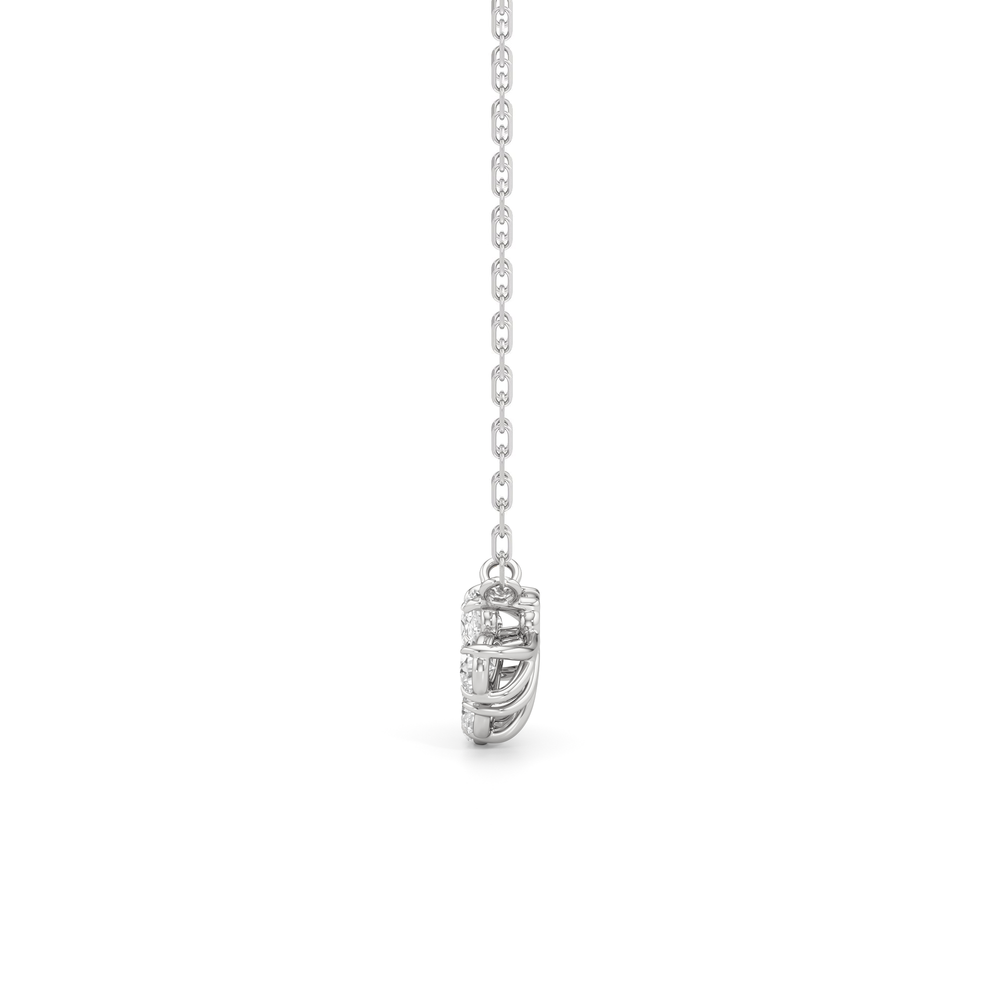 Daisy Petals Necklace with 14KT White Gold / Lab / 1 Cut Diamond in 14KT White Gold / Lab / 1 view 4
