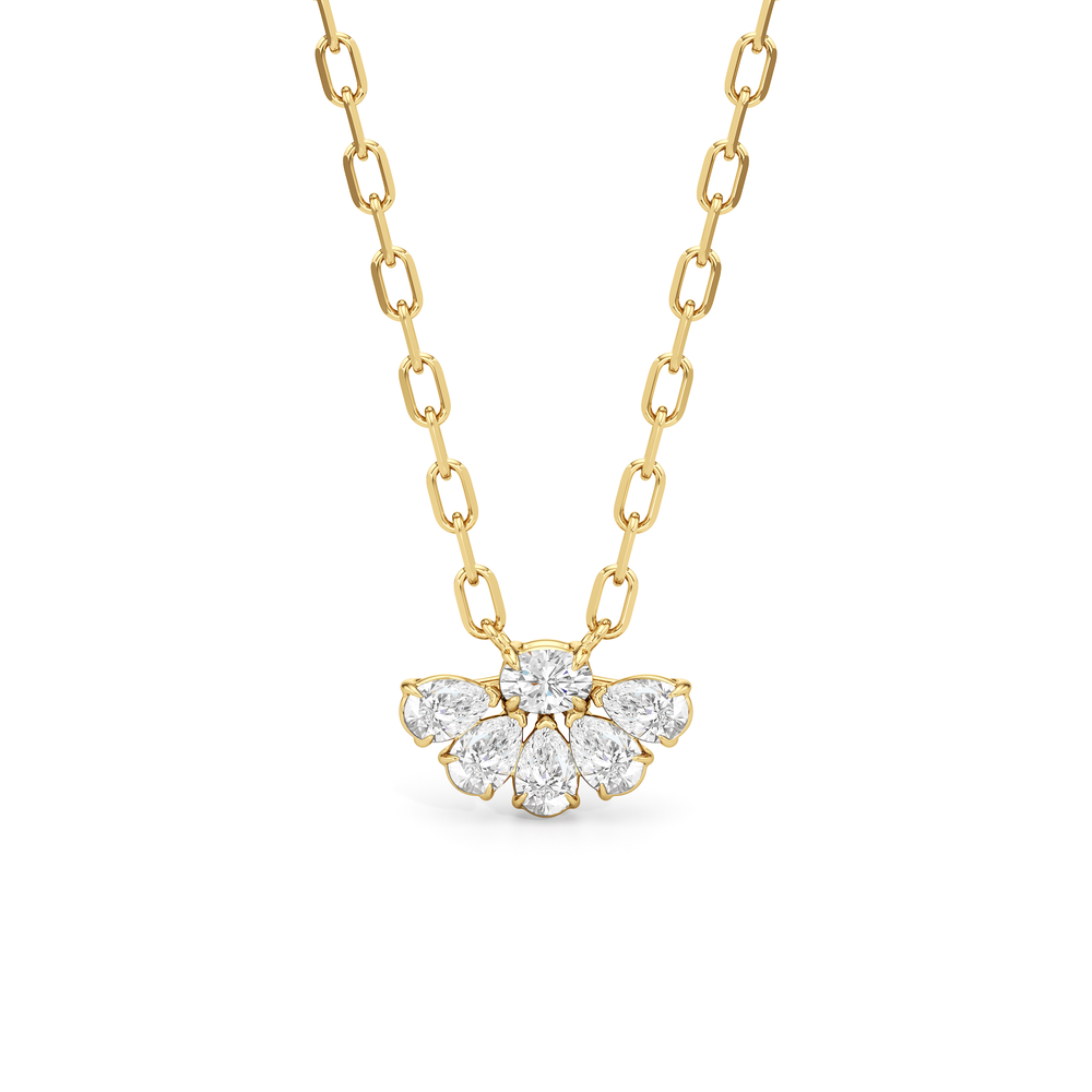 Daisy Petals Necklace with 14KT Yellow Gold / Lab / 1 Cut Diamond in 14KT Yellow Gold / Lab / 1 view 1
