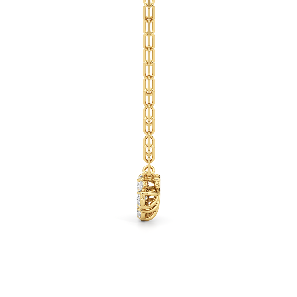 Daisy Petals Necklace with 14KT Yellow Gold / Lab / 1 Cut Diamond in 14KT Yellow Gold / Lab / 1 view 4
