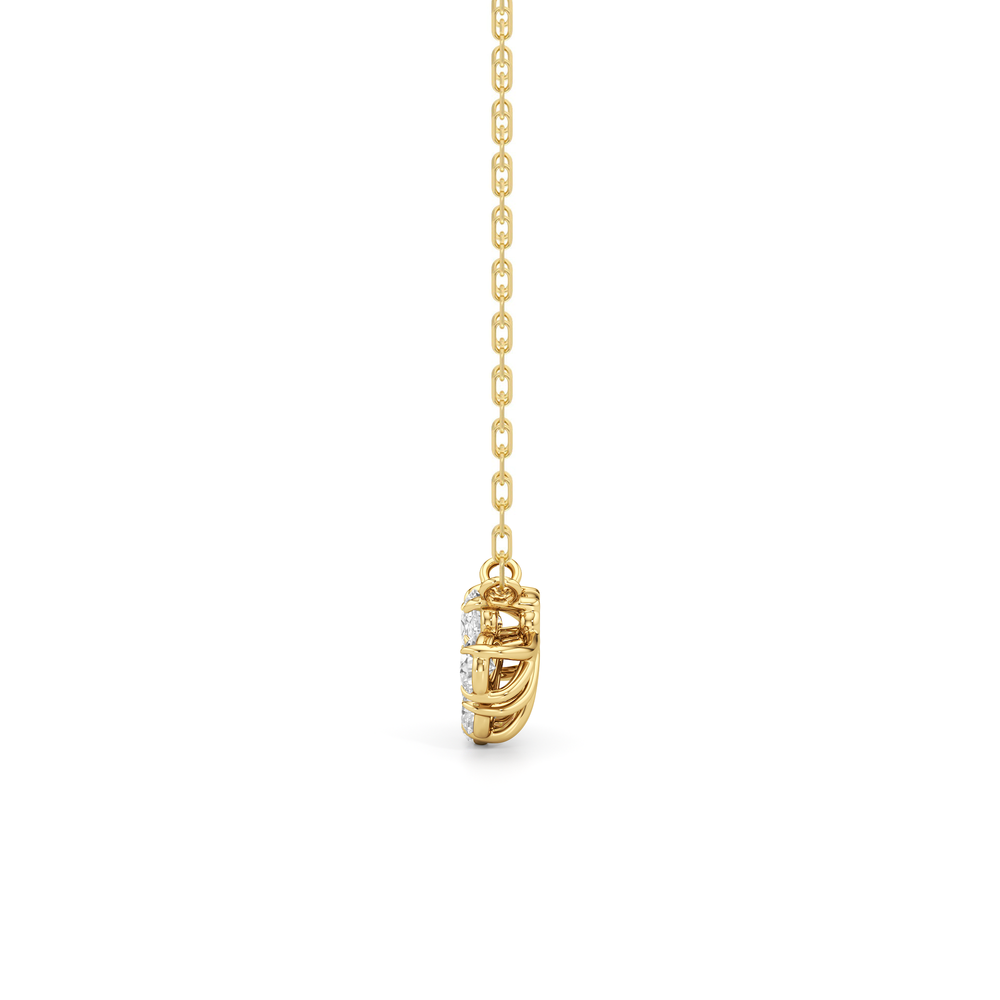 Daisy Petals Necklace with 14KT Yellow Gold / Lab / 1 Cut Diamond in 14KT Yellow Gold / Lab / 1 view 4
