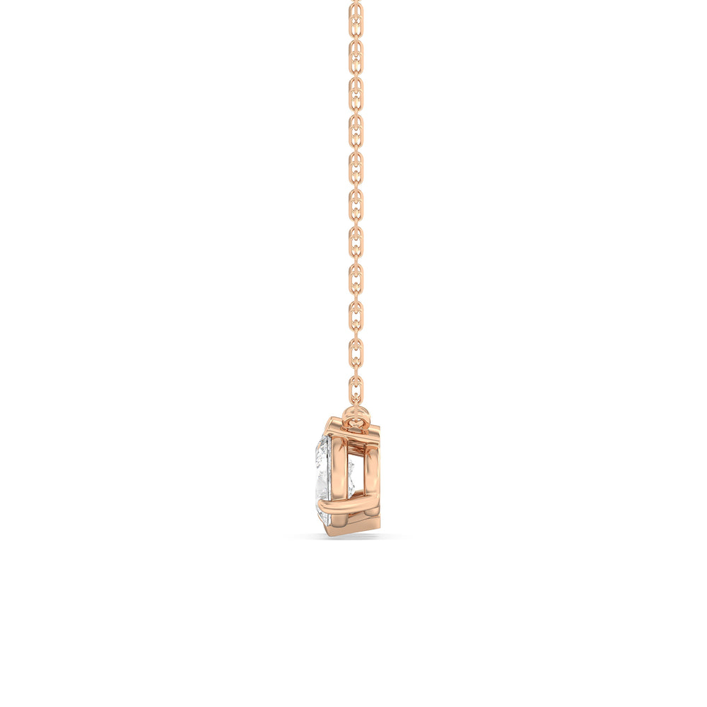 Trio Pear Cluster Diamond Necklace with 14KT Rose Gold / Lab / 1 1/2 Cut Diamond in 14KT Rose Gold / Lab / 1 1/2 view 5
