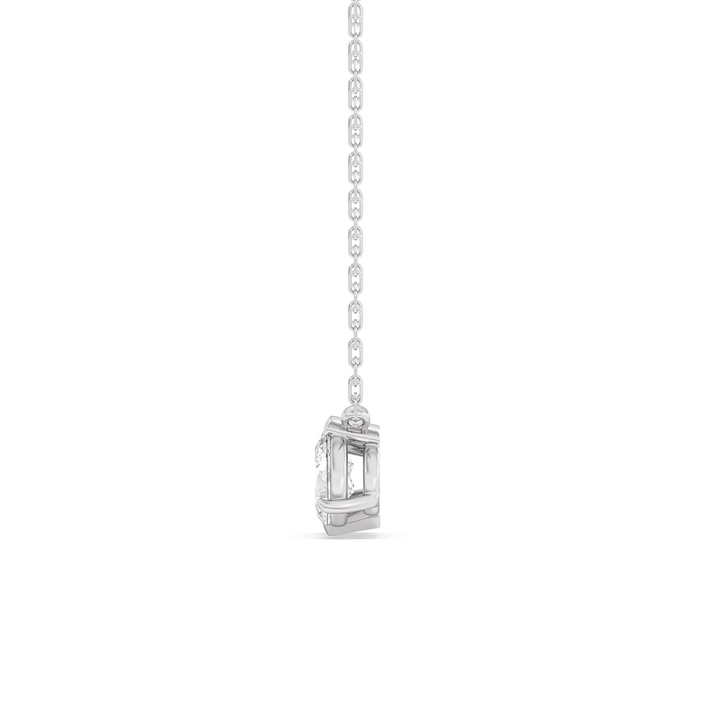 Trio Pear Cluster Diamond Necklace with 14KT White Gold / Lab / 1 1/2 Cut Diamond in 14KT White Gold / Lab / 1 1/2 view 5
