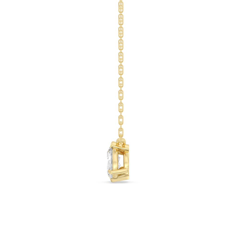 Trio Pear Cluster Diamond Necklace with 14KT Yellow Gold / Lab / 1 1/2 Cut Diamond in 14KT Yellow Gold / Lab / 1 1/2 view 5
