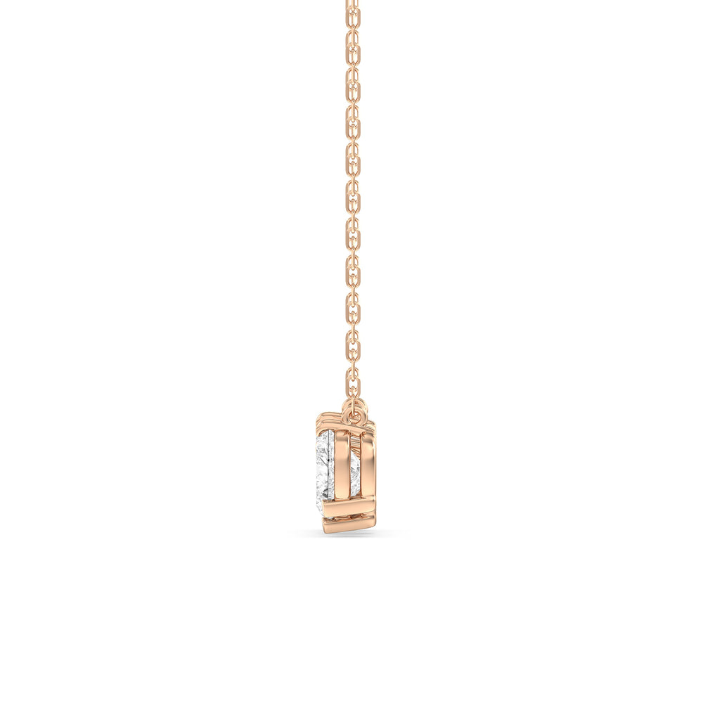 Trio Heart Cluster Diamond Necklace with 14KT Rose Gold / Lab / 1 1/2 Cut Diamond in 14KT Rose Gold / Lab / 1 1/2 view 4
