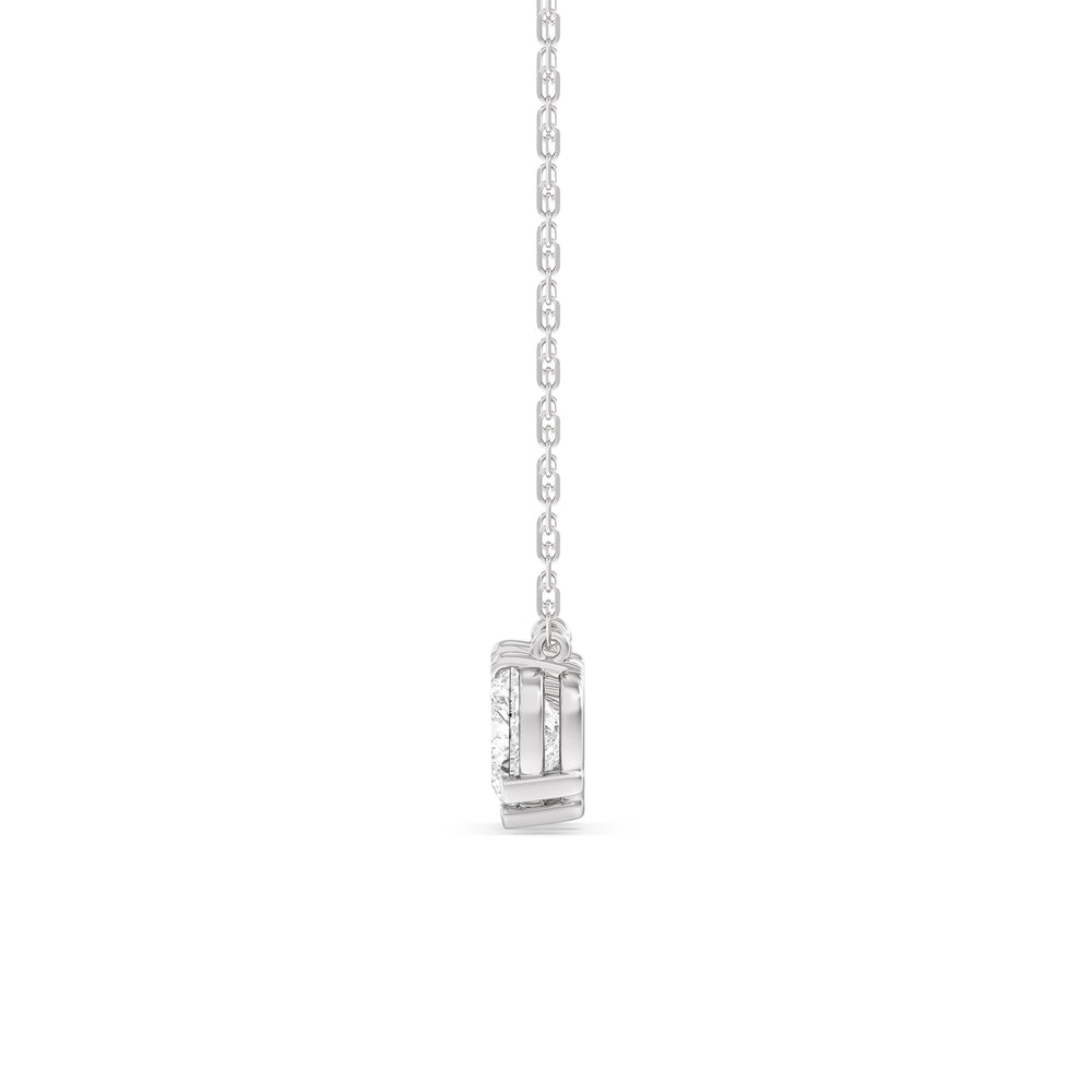 Trio Heart Cluster Diamond Necklace with 14KT White Gold / Lab / 1 1/2 Cut Diamond in 14KT White Gold / Lab / 1 1/2 view 4
