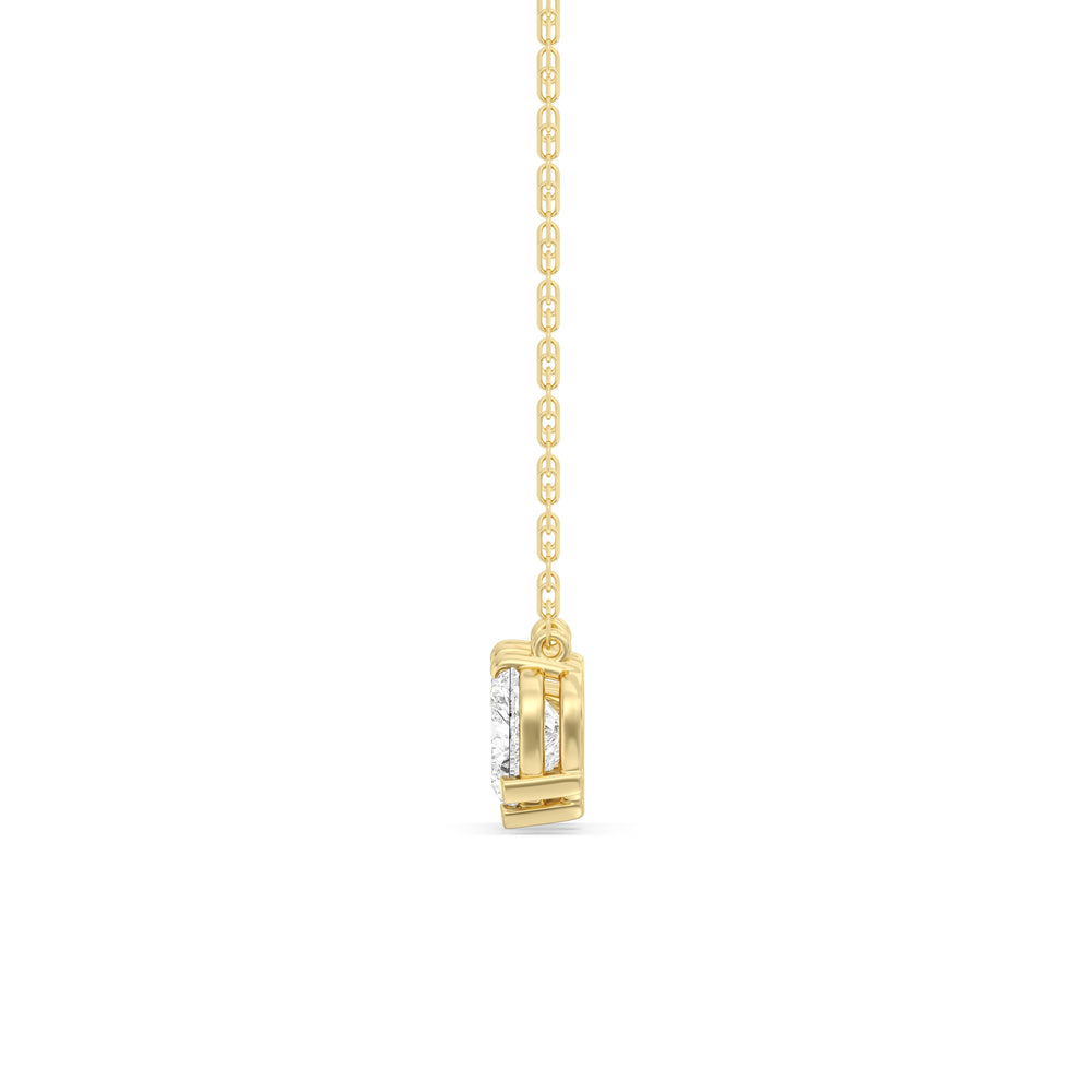 Trio Heart Cluster Diamond Necklace with 14KT Yellow Gold / Lab / 1 1/2 Cut Diamond in 14KT Yellow Gold / Lab / 1 1/2 view 4
