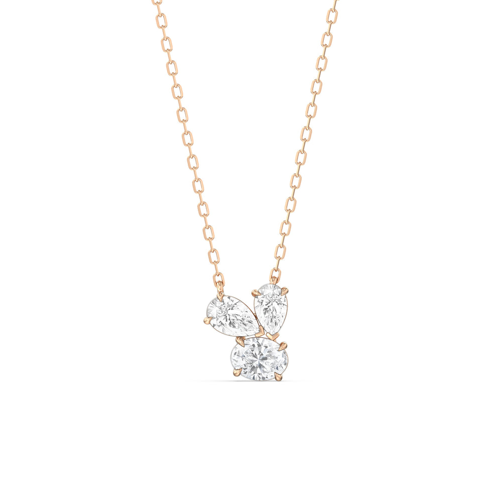 Stardust Cluster Diamond Necklace with 14KT Rose Gold / Lab / 1 Cut Diamond in 14KT Rose Gold / Lab / 1 view 1

