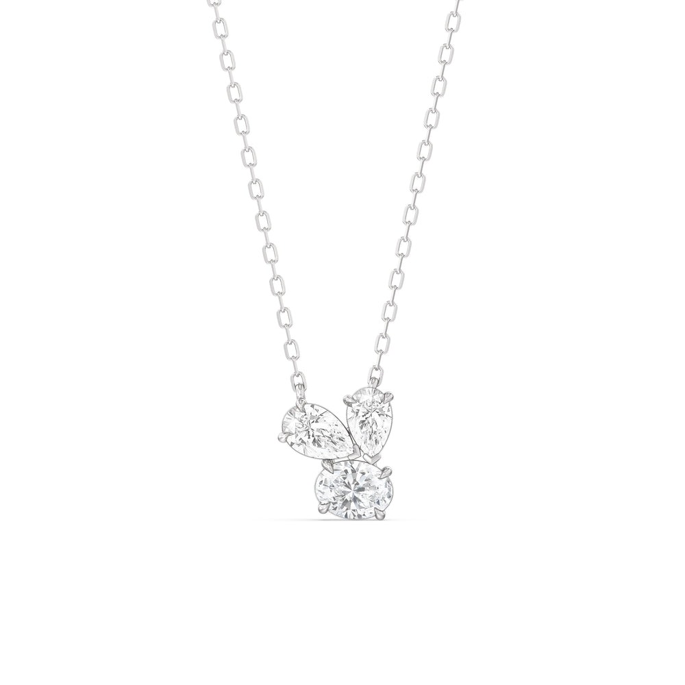 Stardust Cluster Diamond Necklace with 14KT White Gold / Lab / 1 Cut Diamond in 14KT White Gold / Lab / 1 view 1
