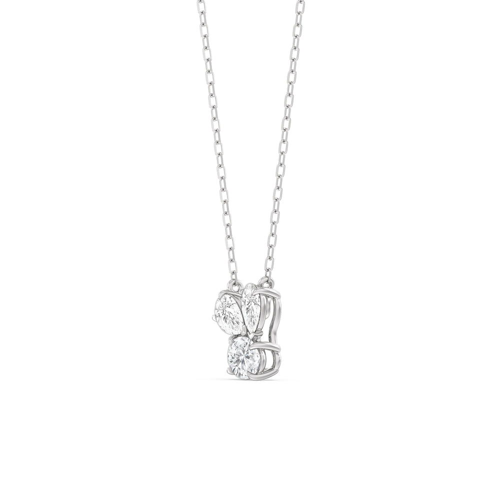 Stardust Cluster Diamond Necklace with 14KT White Gold / Lab / 1 Cut Diamond in 14KT White Gold / Lab / 1 view 2
