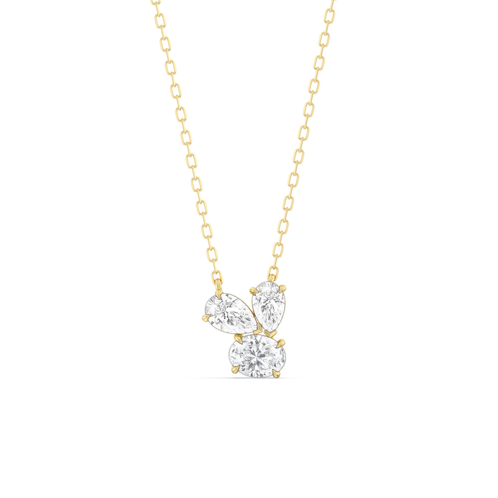 Stardust Cluster Diamond Necklace with 14KT Yellow Gold / Lab / 1 Cut Diamond in 14KT Yellow Gold / Lab / 1 view 1

