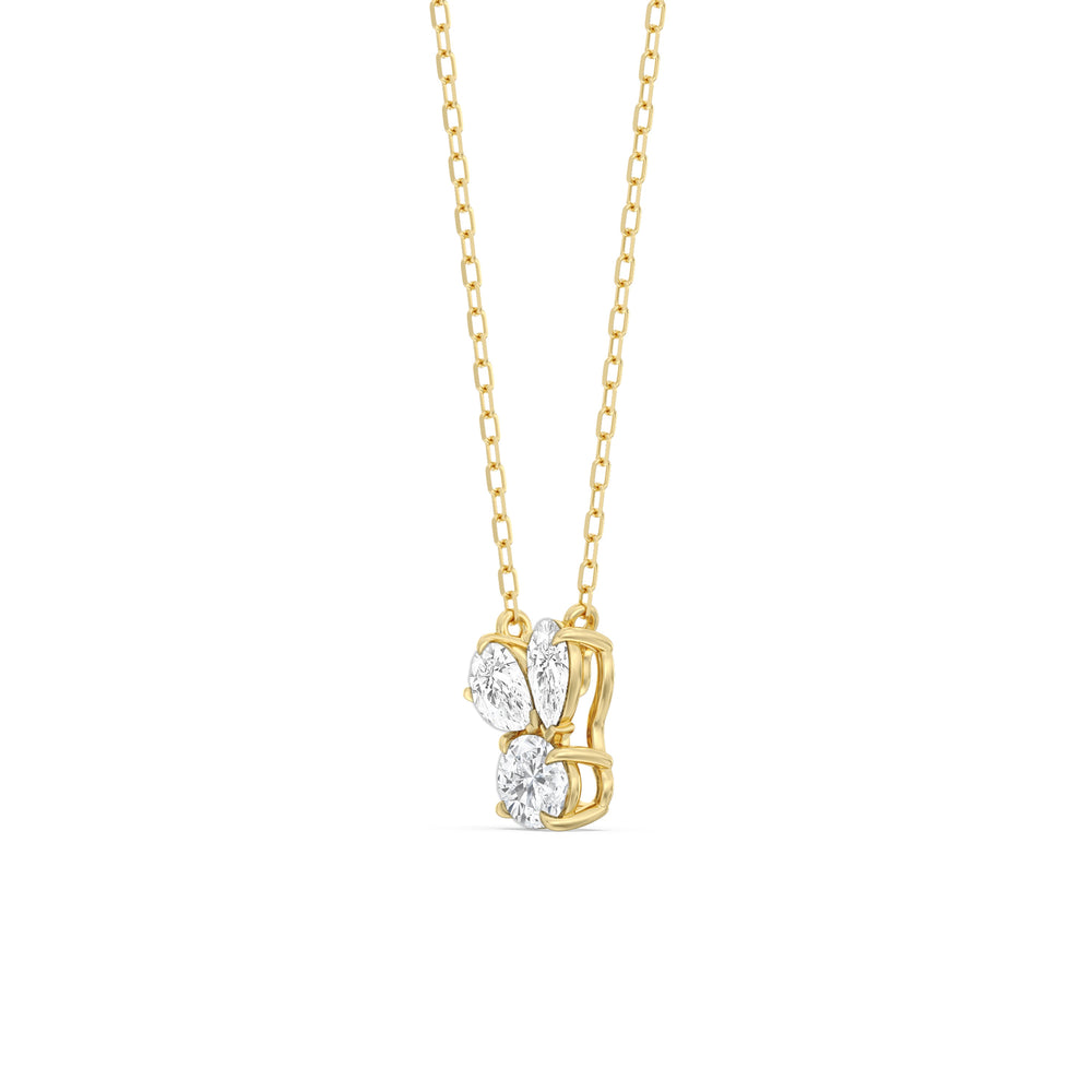 Stardust Cluster Diamond Necklace with 14KT Yellow Gold / Lab / 1 Cut Diamond in 14KT Yellow Gold / Lab / 1 view 2

