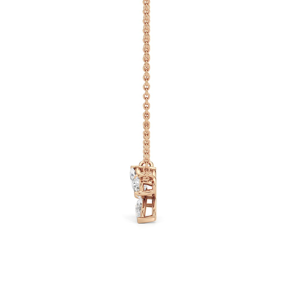Marsilea Necklace with 14KT Rose Gold / Lab / 1 Cut Diamond in 14KT Rose Gold / Lab / 1 view 4
