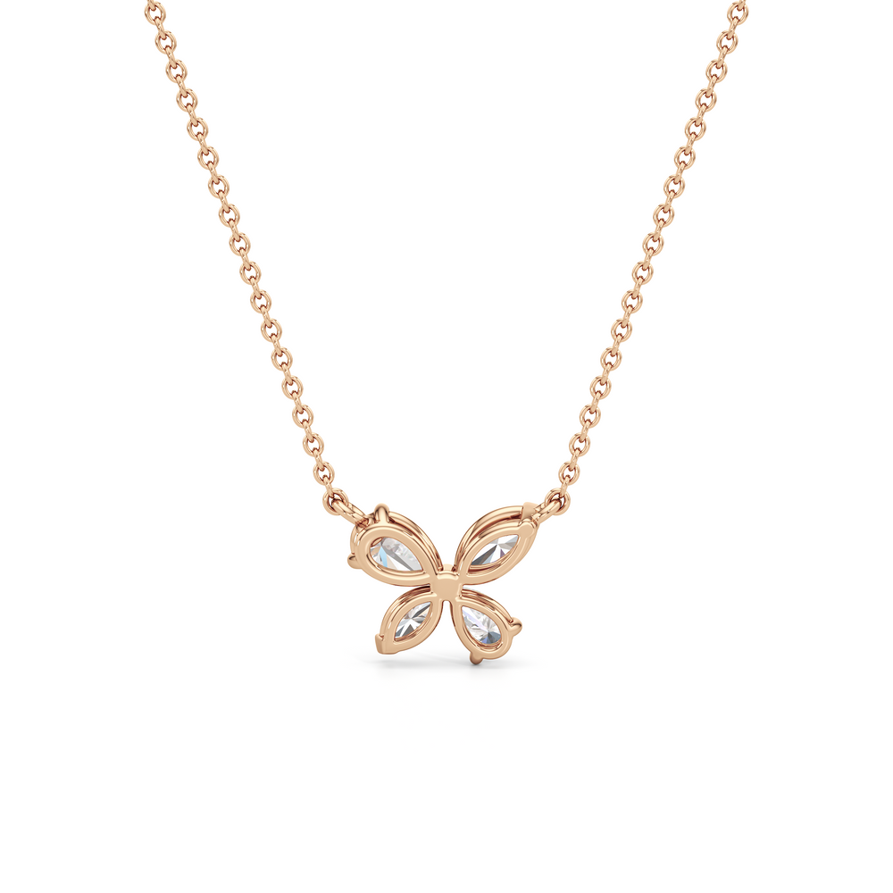 Marsilea Necklace with 14KT Rose Gold / Lab / 1 Cut Diamond in 14KT Rose Gold / Lab / 1 view 5
