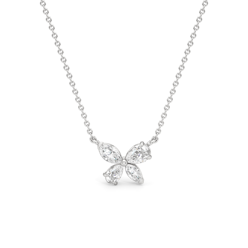 Marsilea Necklace with 14KT White Gold / Lab / 1 Cut Diamond in 14KT White Gold / Lab / 1 view 1
