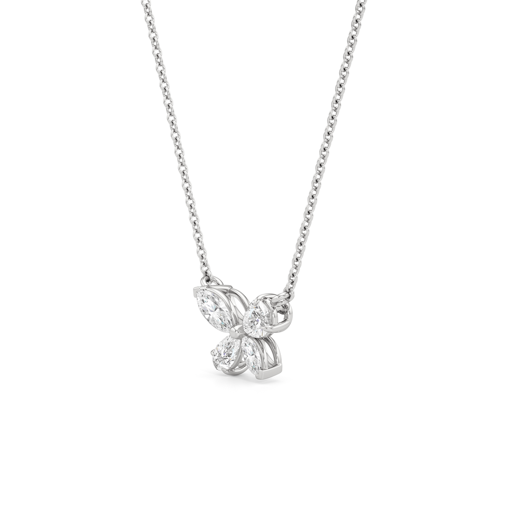 Marsilea Necklace with 14KT White Gold / Lab / 1 Cut Diamond in 14KT White Gold / Lab / 1 view 2
