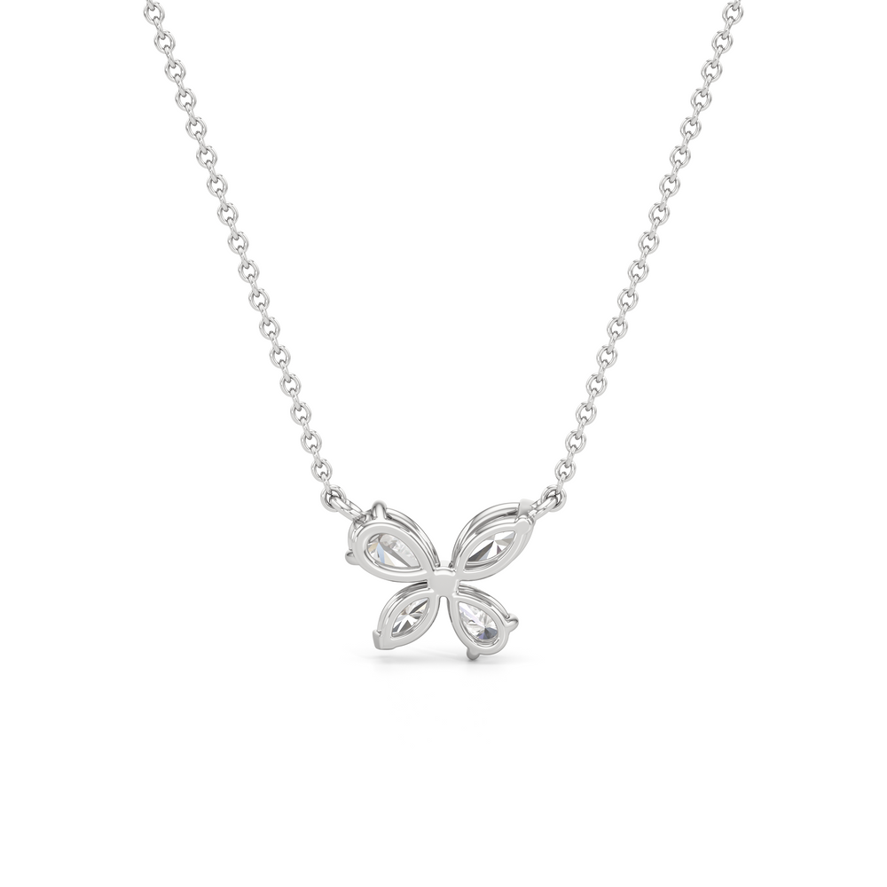Marsilea Necklace with 14KT White Gold / Lab / 1 Cut Diamond in 14KT White Gold / Lab / 1 view 5
