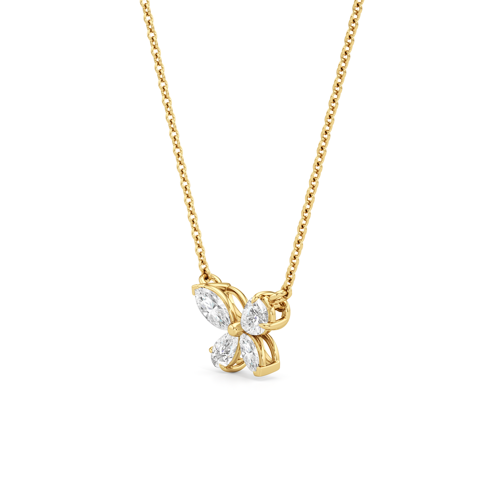 Marsilea Necklace with 14KT Yellow Gold / Lab / 1 Cut Diamond in 14KT Yellow Gold / Lab / 1 view 2
