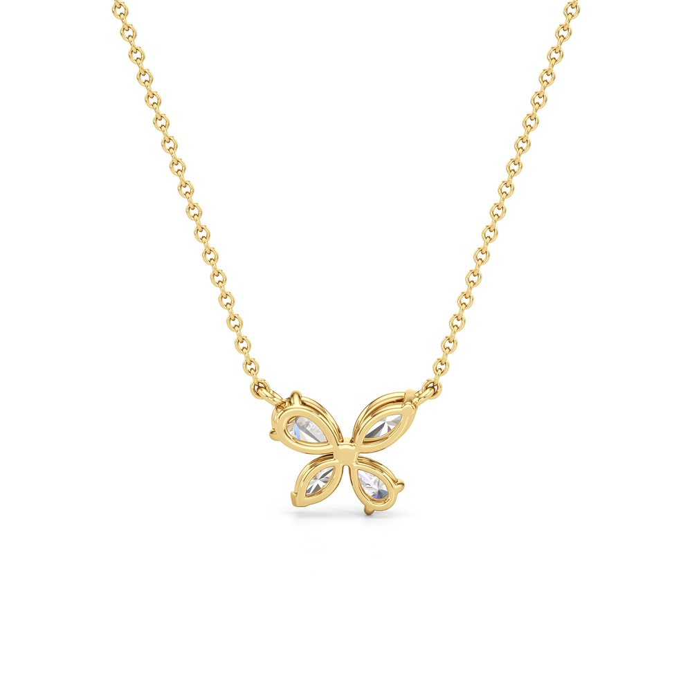 Marsilea Necklace with 14KT Yellow Gold / Lab / 1 Cut Diamond in 14KT Yellow Gold / Lab / 1 view 5
