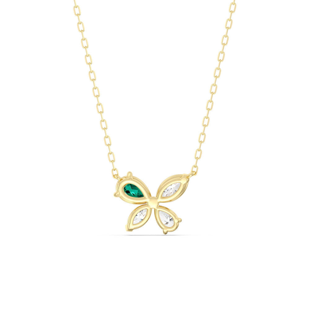 Emerald Marsilea Necklace with 14KT Rose Gold Cut Diamond in 14KT Rose Gold view 4
