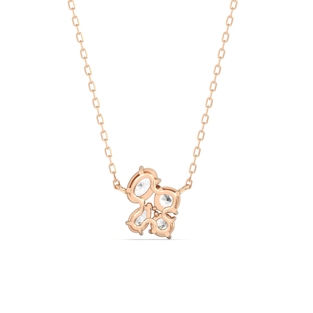 Brilliant Cluster Diamond Necklace with 14KT Rose Gold / Lab / 1 Cut Diamond in 14KT Rose Gold / Lab / 1 view 6
