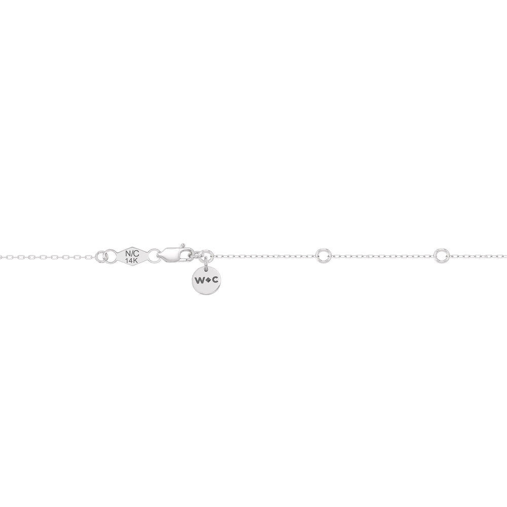 Brilliant Cluster Diamond Necklace with 14KT White Gold / Lab / 1 Cut Diamond in 14KT White Gold / Lab / 1 view 7
