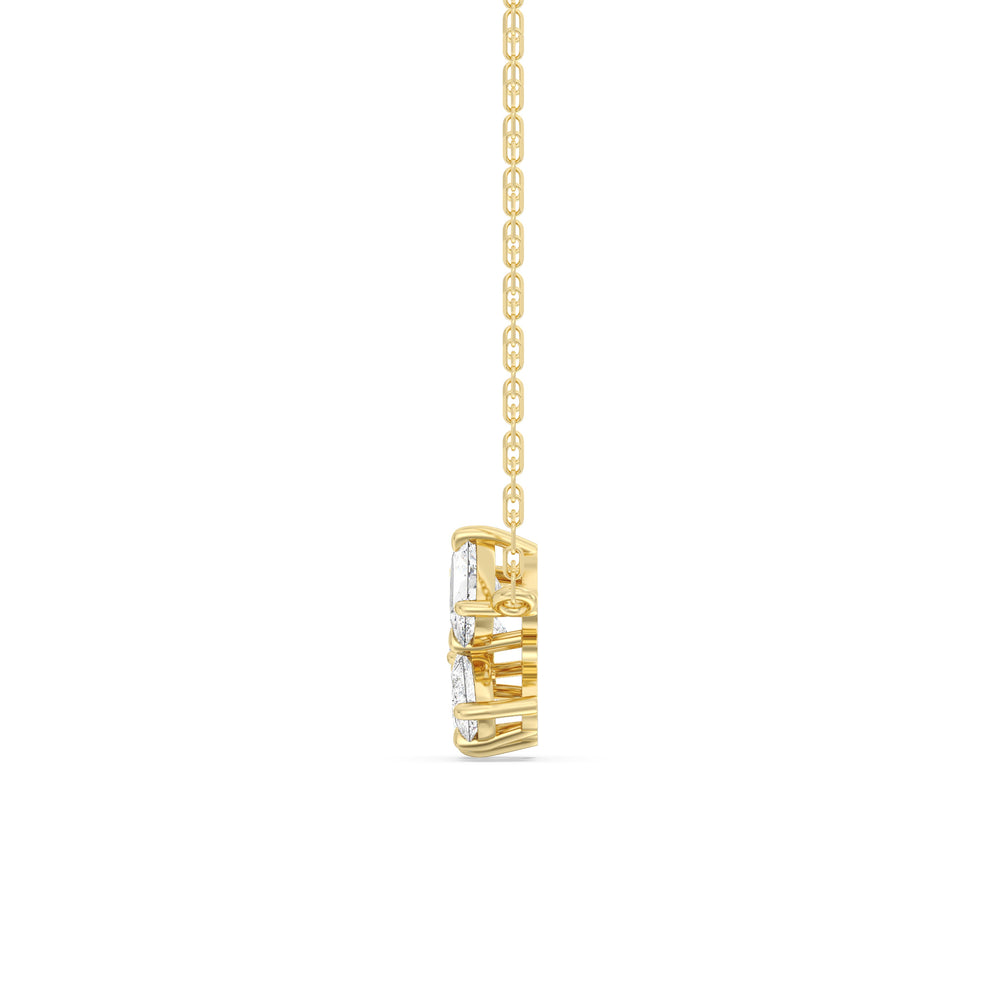 Brilliant Cluster Diamond Necklace with 14KT Yellow Gold / Lab / 1 Cut Diamond in 14KT Yellow Gold / Lab / 1 view 5
