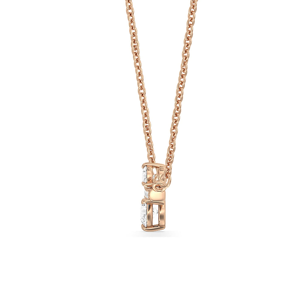Diamond Accent Bar Necklace in Ceramic with 14KT Rose Gold / Olive / 3/8 Cut Diamond in 14KT Rose Gold / Olive / 3/8 view 3
