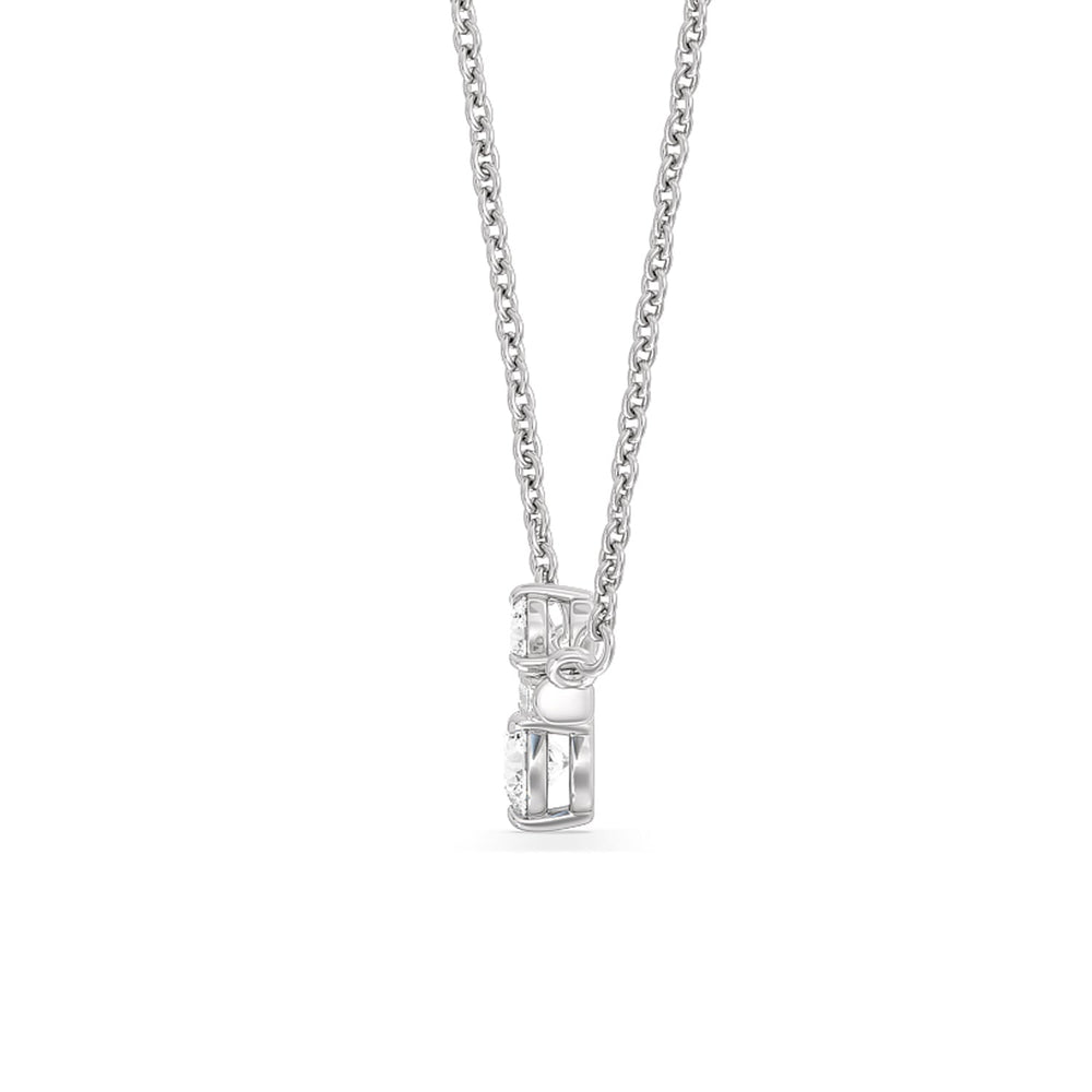 Diamond Accent Bar Necklace in Ceramic with 14KT White Gold / Olive / 3/8 Cut Diamond in 14KT White Gold / Olive / 3/8 view 3
