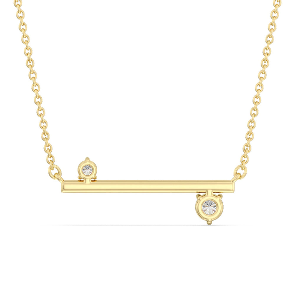 Diamond Accent Bar Necklace in Ceramic with 14KT Yellow Gold / Mist / 3/8 Cut Diamond in 14KT Yellow Gold / Mist / 3/8 view 4
