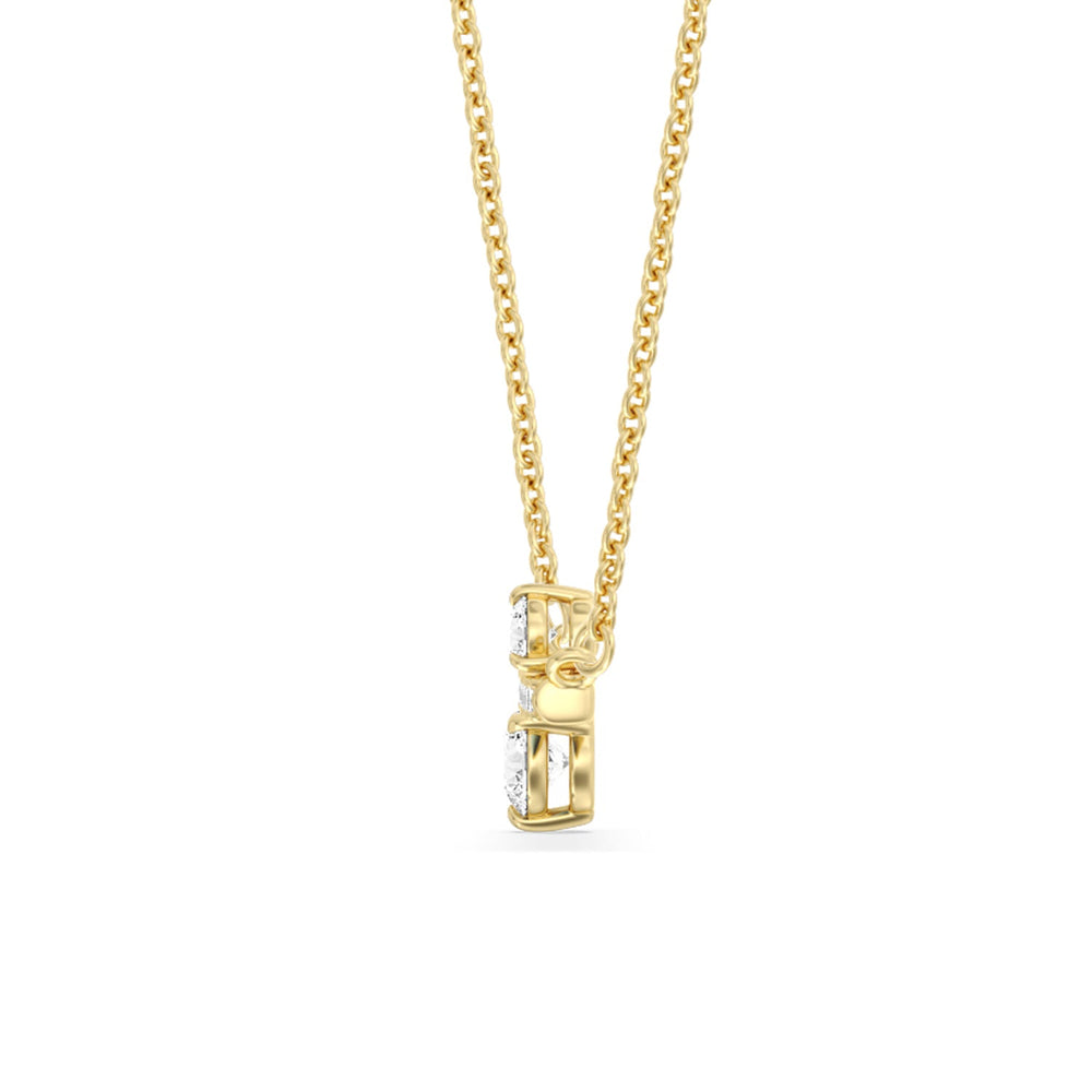 Diamond Accent Bar Necklace in Ceramic with 14KT Yellow Gold / Olive / 3/8 Cut Diamond in 14KT Yellow Gold / Olive / 3/8 view 3
