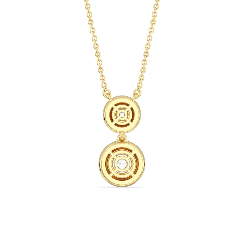 Double Diamond Drop Necklace in Ceramic with 14KT Yellow Gold / Lavender Rose / 1 1/2 Cut Diamond in 14KT Yellow Gold / Lavender Rose / 1 1/2 view 4
