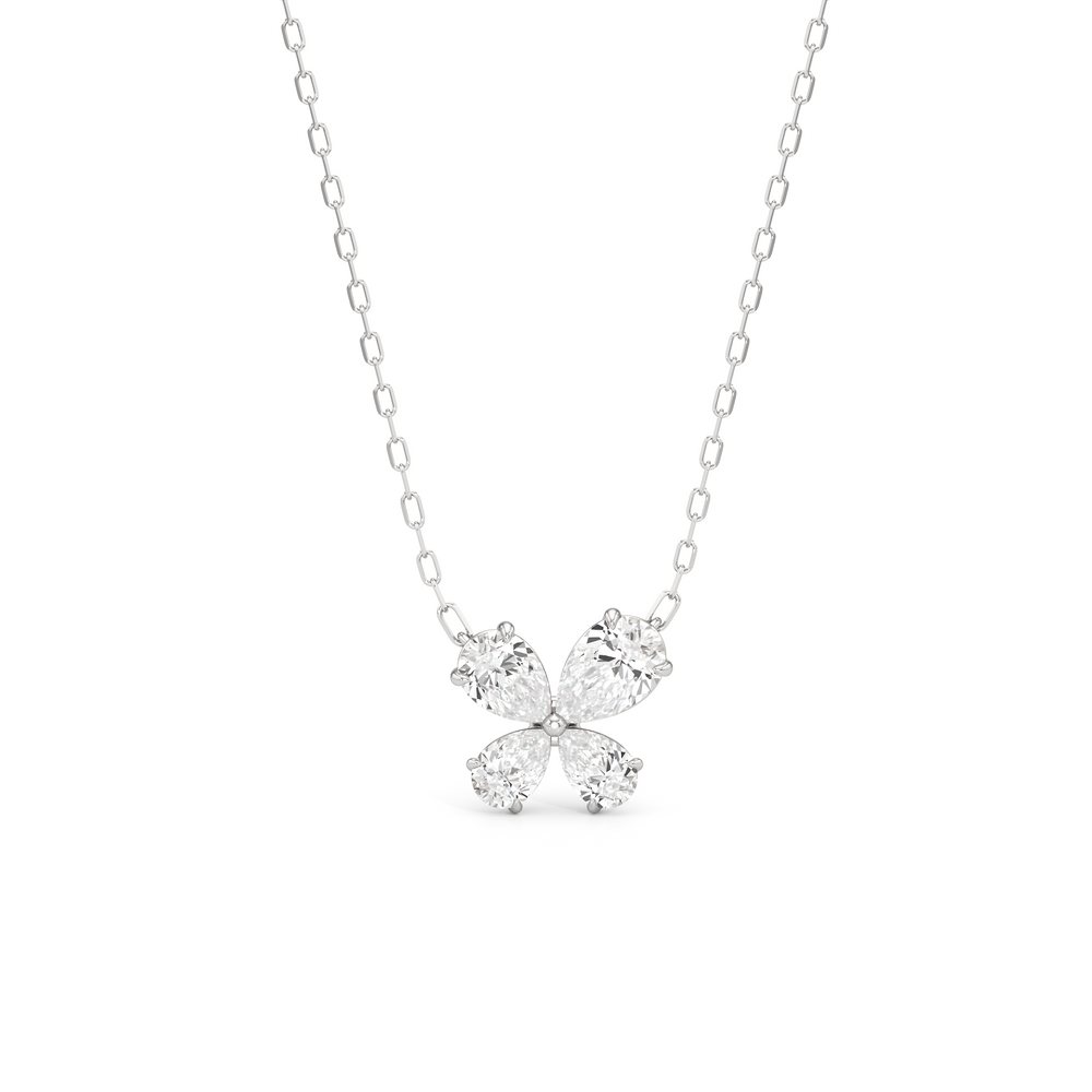 Clover Pendant with 14KT White Gold / Lab / 1 1/4 Cut Diamond in 14KT White Gold / Lab / 1 1/4 view 2
