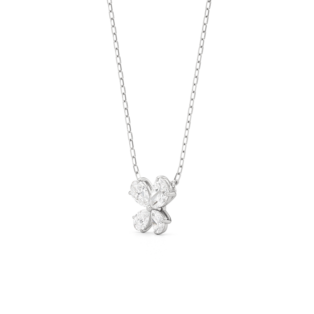 Clover Pendant with 14KT White Gold / Lab / 1 1/4 Cut Diamond in 14KT White Gold / Lab / 1 1/4 view 3
