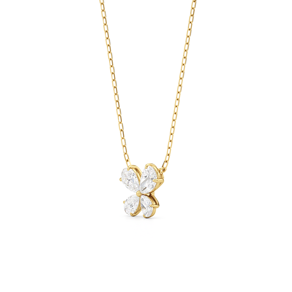 Clover Pendant with 14KT Yellow Gold / Lab / 1 1/4 Cut Diamond in 14KT Yellow Gold / Lab / 1 1/4 view 3
