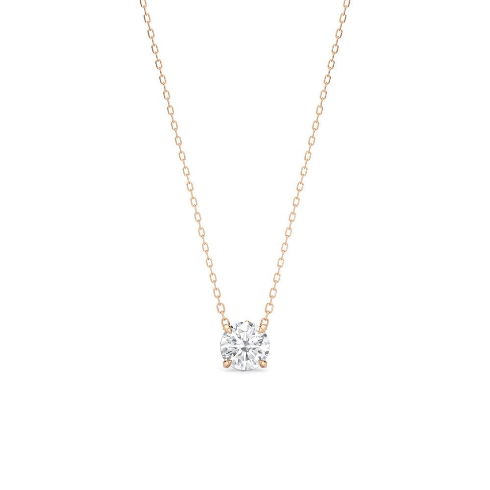 The W Classic Necklace with 14KT Rose Gold / Lab / 2 Cut Diamond in 14KT Rose Gold / Lab / 2 view 2
