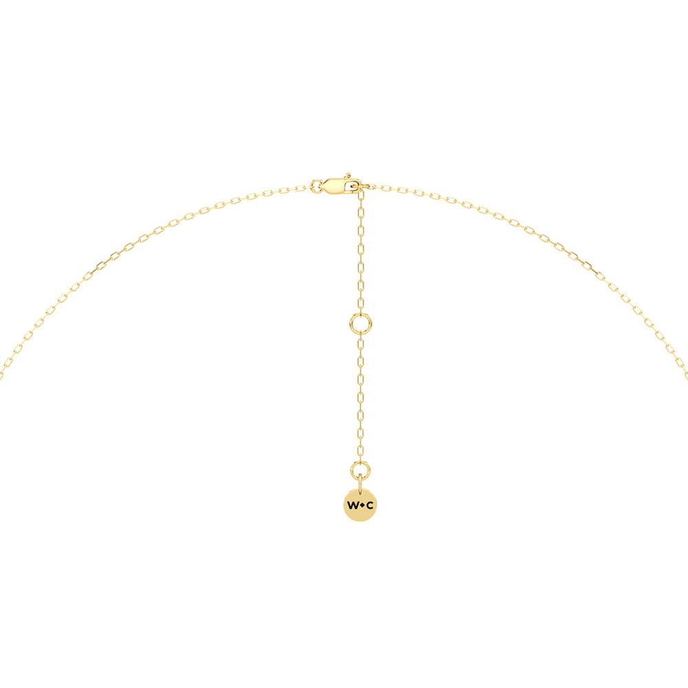 The W Classic Necklace with 14KT Yellow Gold / Lab / 2 Cut Diamond in 14KT Yellow Gold / Lab / 2 view 6
