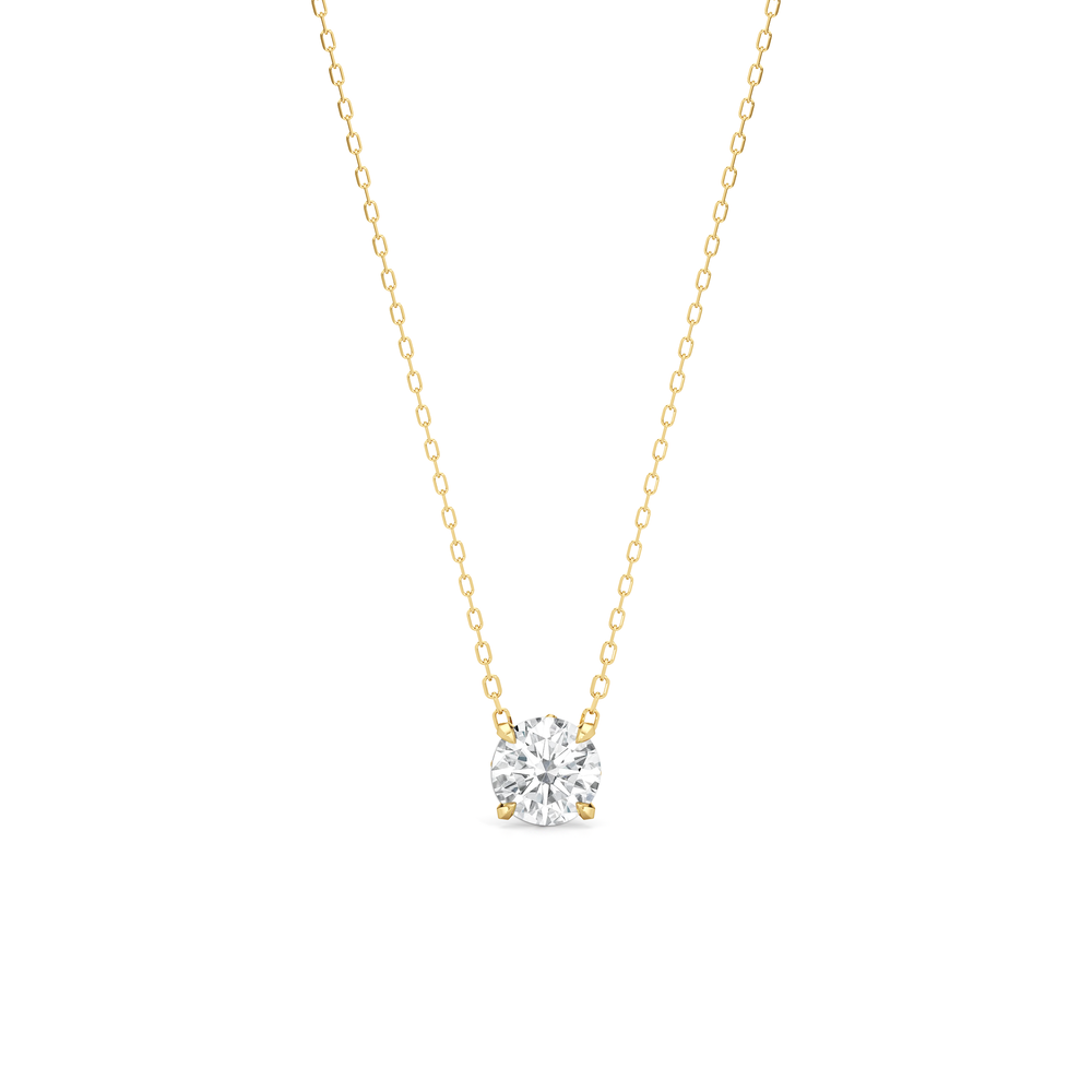 The W Classic Necklace with 14KT Yellow Gold / Lab / 2 Cut Diamond in 14KT Yellow Gold / Lab / 2 view 2
