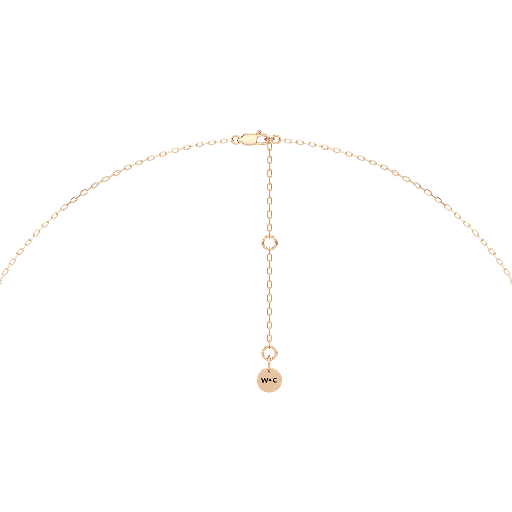 The W Classic Necklace with 14KT Rose Gold / Lab / 1 Cut Diamond in 14KT Rose Gold / Lab / 1 view 7
