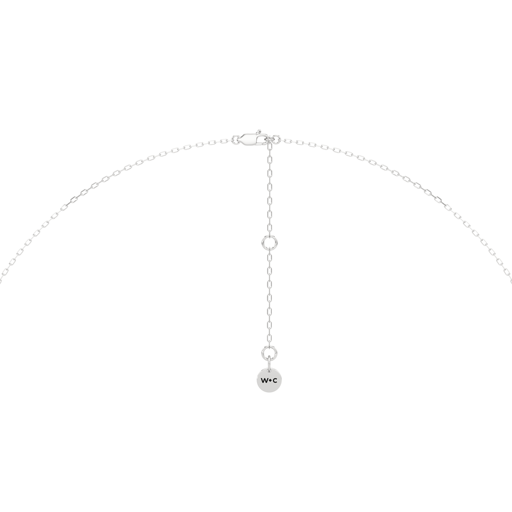 The W Classic Necklace with 14KT White Gold / Lab / 1 Cut Diamond in 14KT White Gold / Lab / 1 view 7
