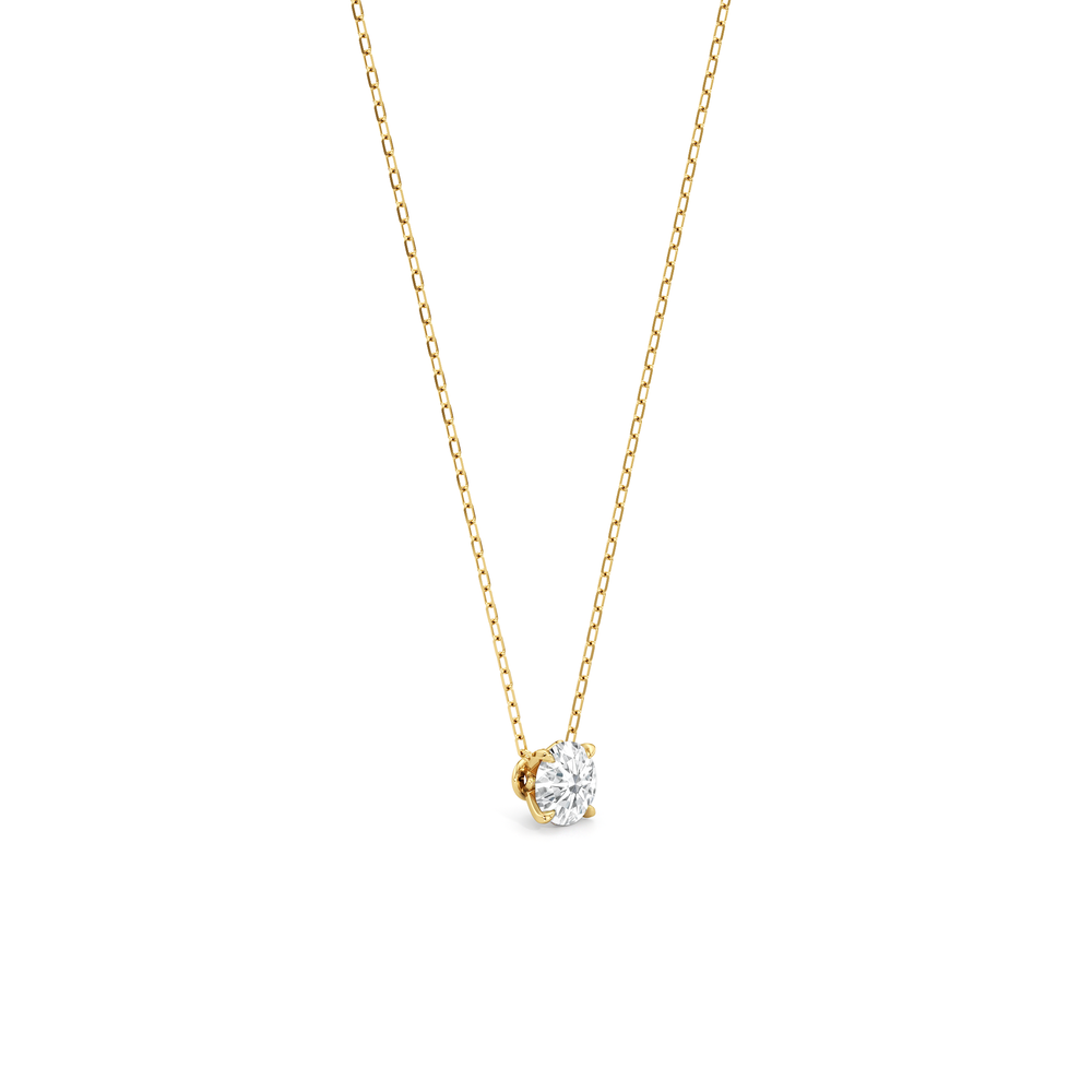 The W Classic Necklace with 14KT Yellow Gold / Lab / 1 Cut Diamond in 14KT Yellow Gold / Lab / 1 view 5
